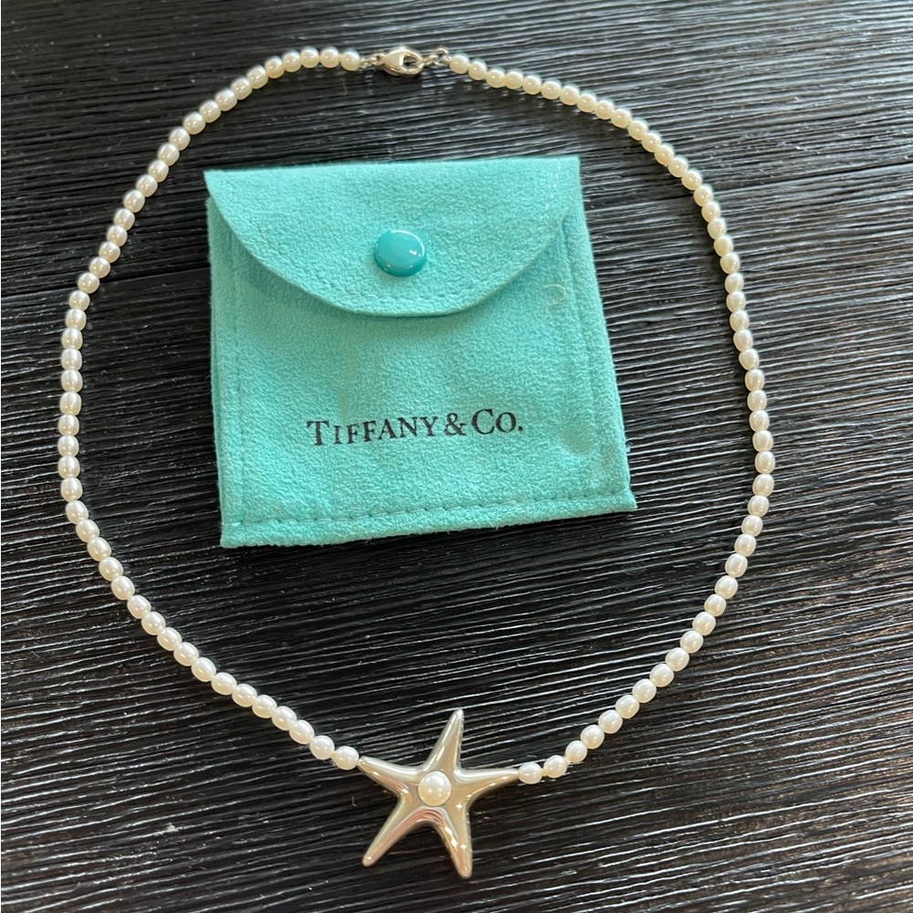 Tiffany & Co. Silver & Pearl Starfish Necklace